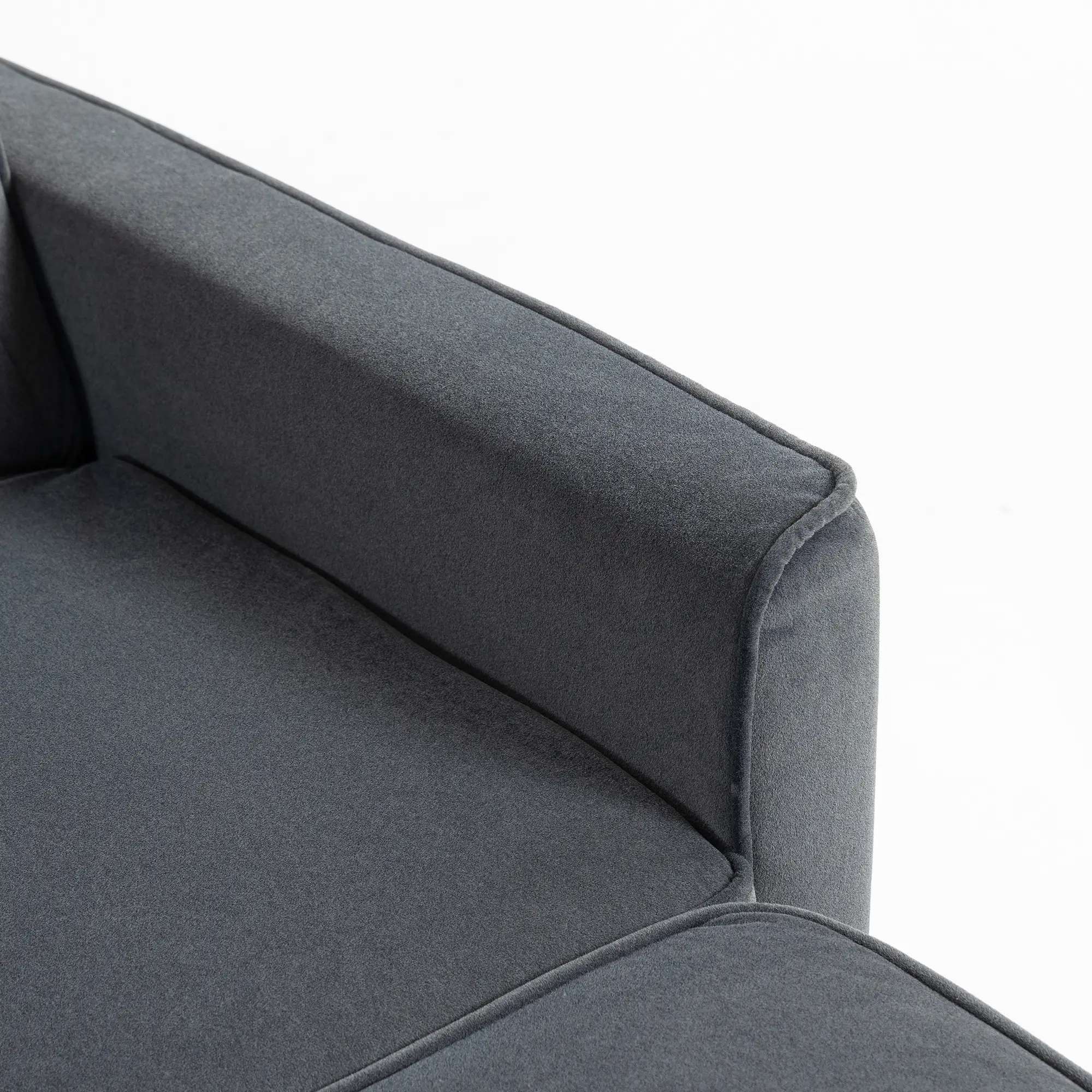 2 Seater Velvet Sofa Bed 130 x 87 x 90cm - Dark Grey - 11