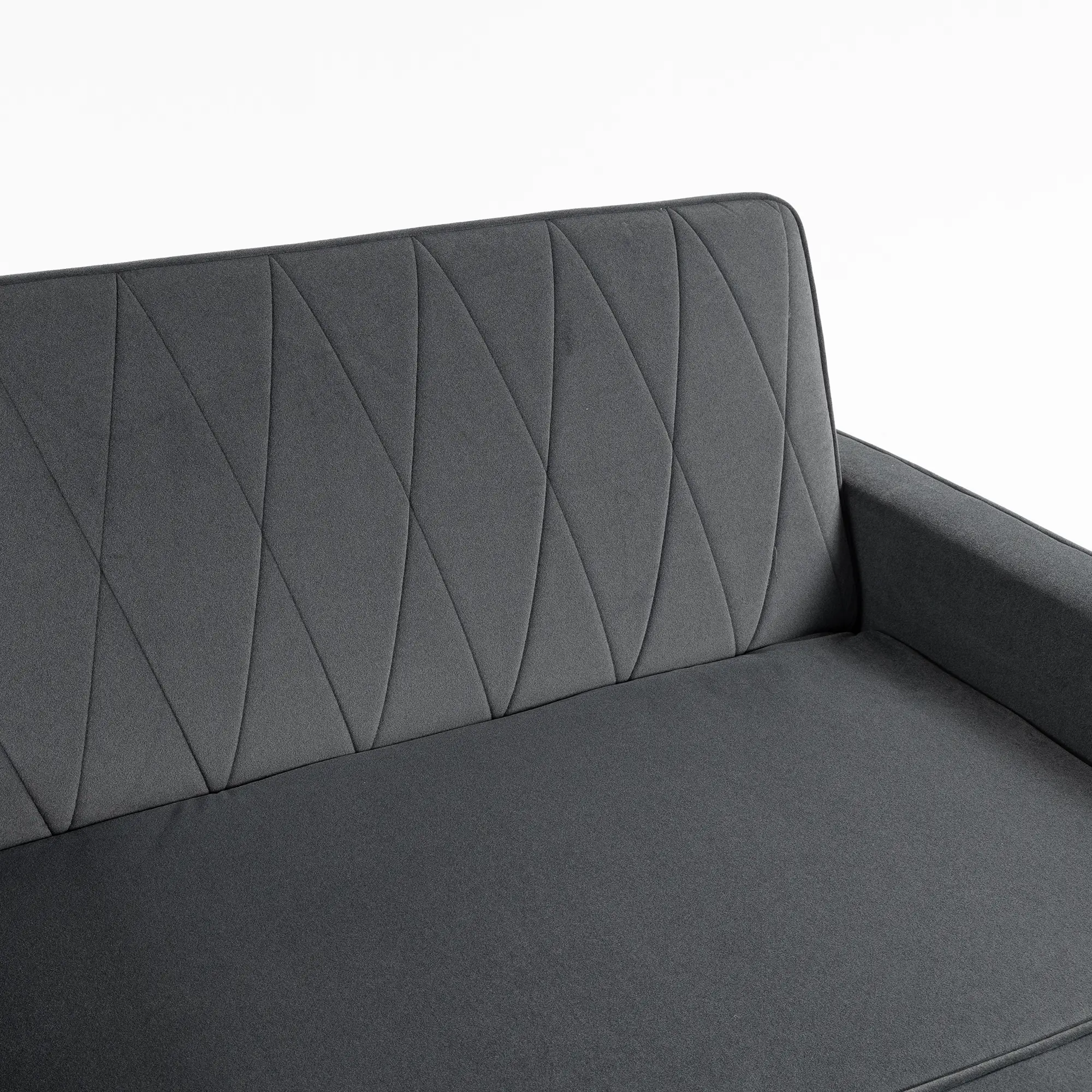 2 Seater Velvet Sofa Bed 130 x 87 x 90cm - Dark Grey - 13