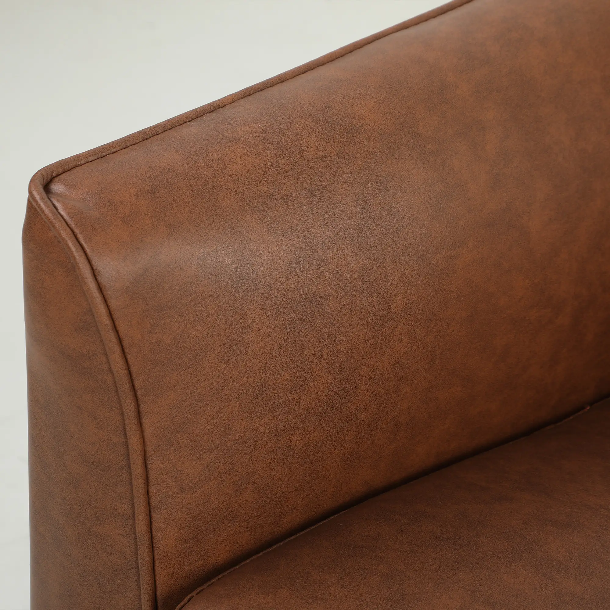 2 Seater Faux Leather Sofa 132 x 74 x 79cm - Brown - 9