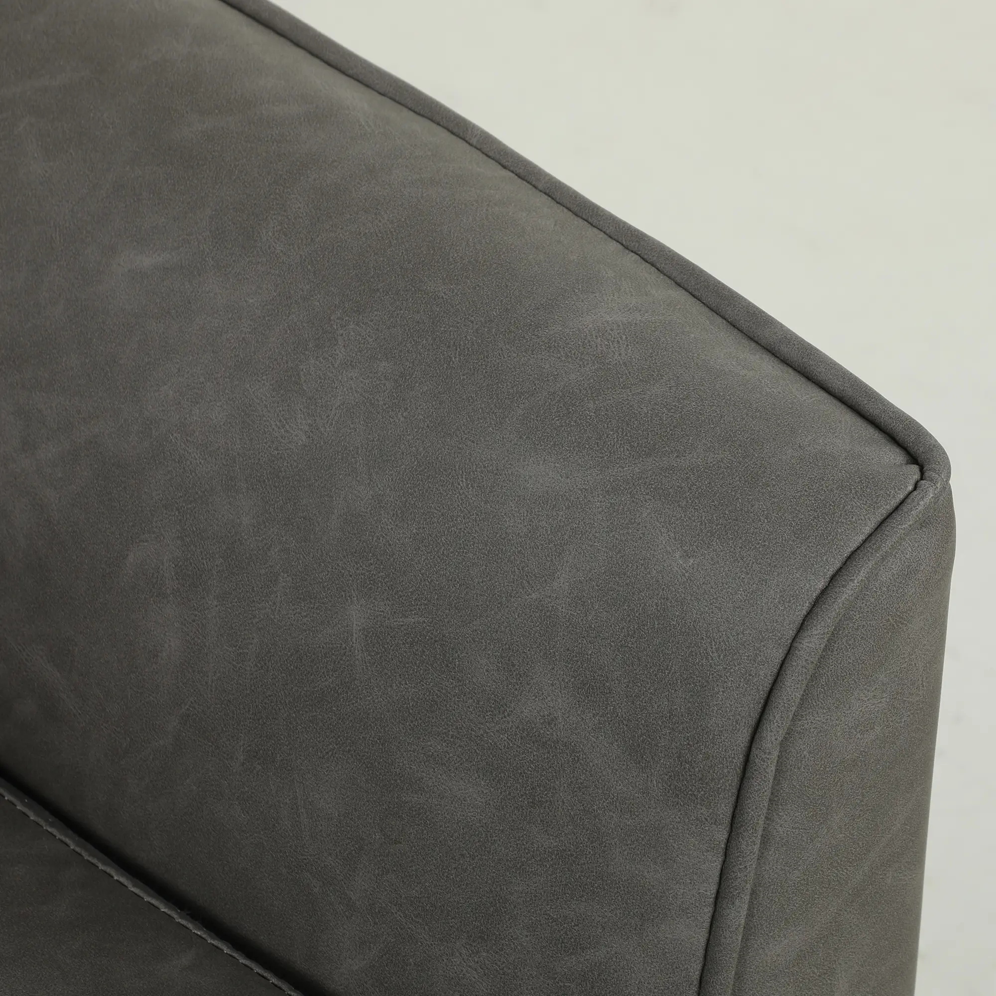2 Seater Faux Leather Sofa 132 x 74 x 79cm - Grey - 9