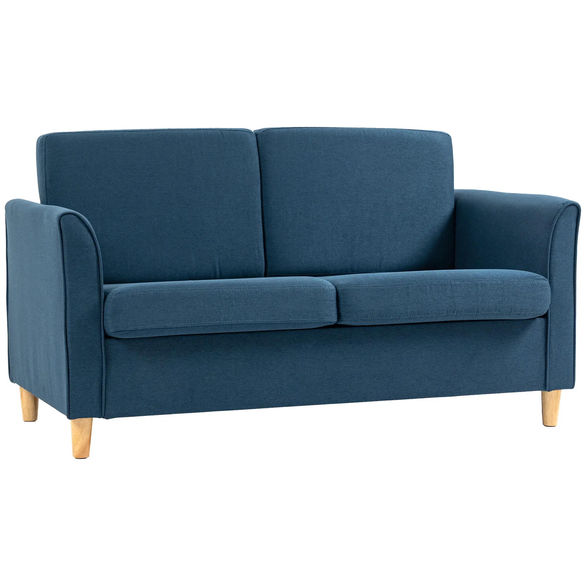 2 Seater Linen Sofa 141 x 70 x 78cm - Blue - 11