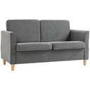 2 Seater Linen Sofa 141 x 70 x 78cm - Grey - 1
