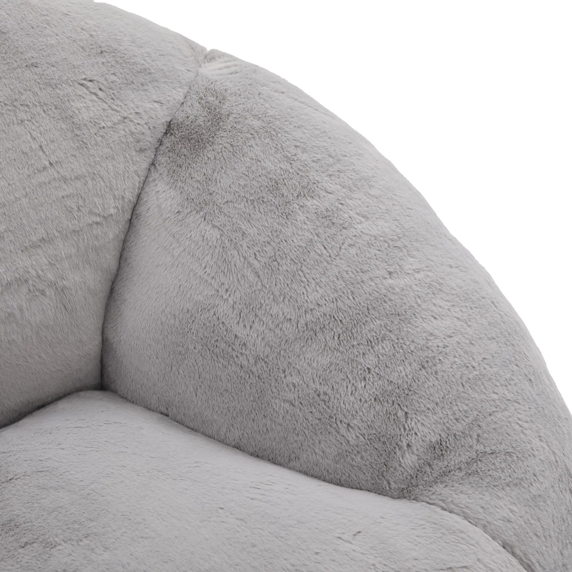 Corner Faux Fur Armchair 100 x 90 x 57cm - Light Grey - 13