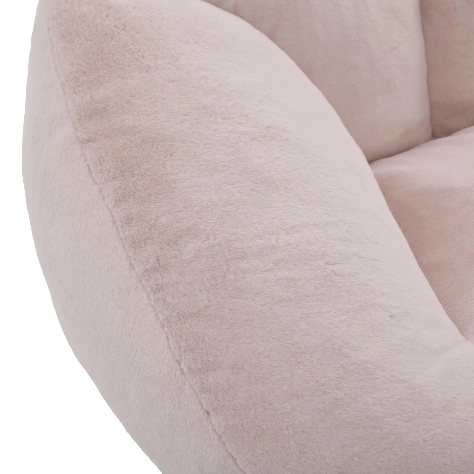 Corner Faux Fur Armchair 100 x 90 x 57cm - Pink - 10
