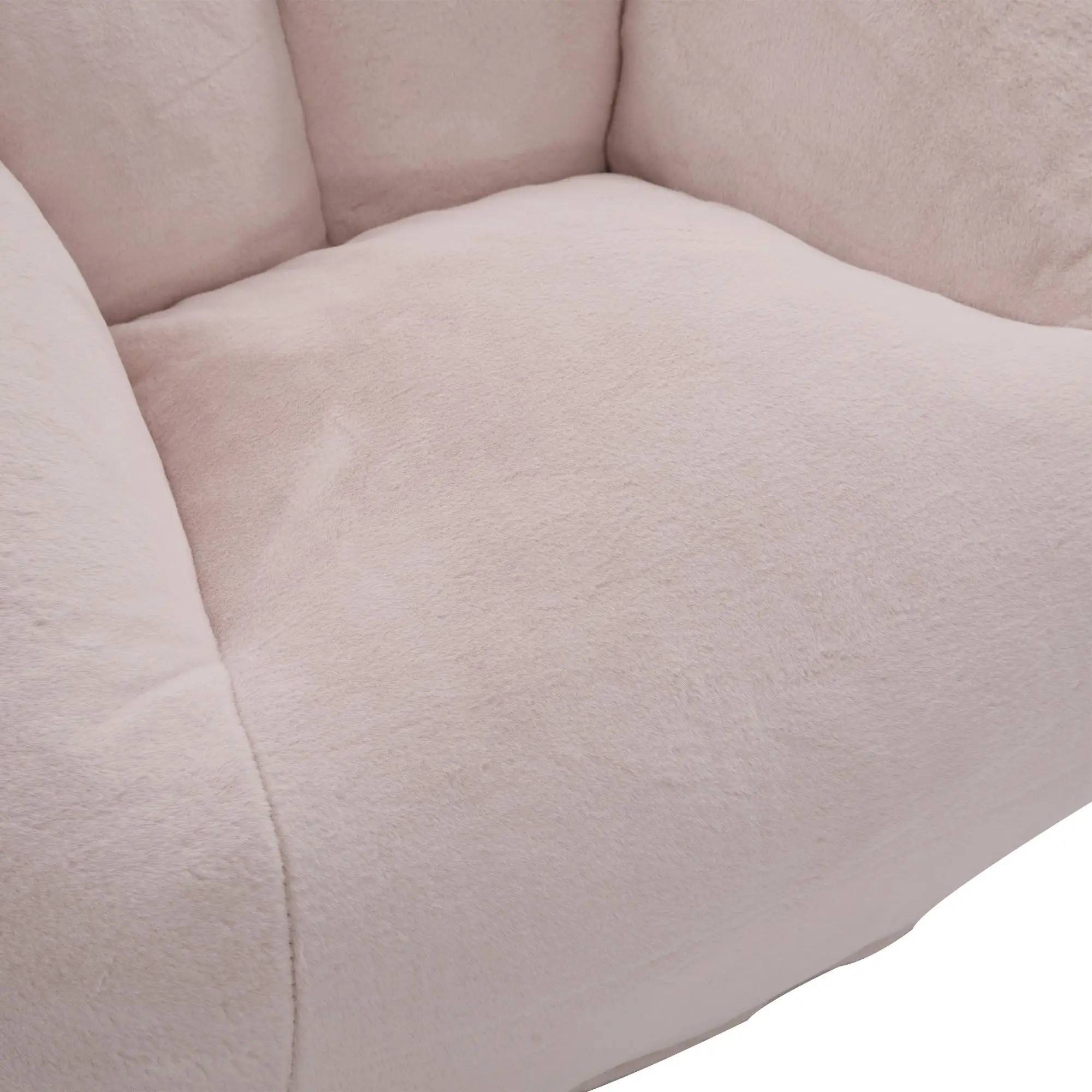 Corner Faux Fur Armchair 100 x 90 x 57cm - Pink - 12