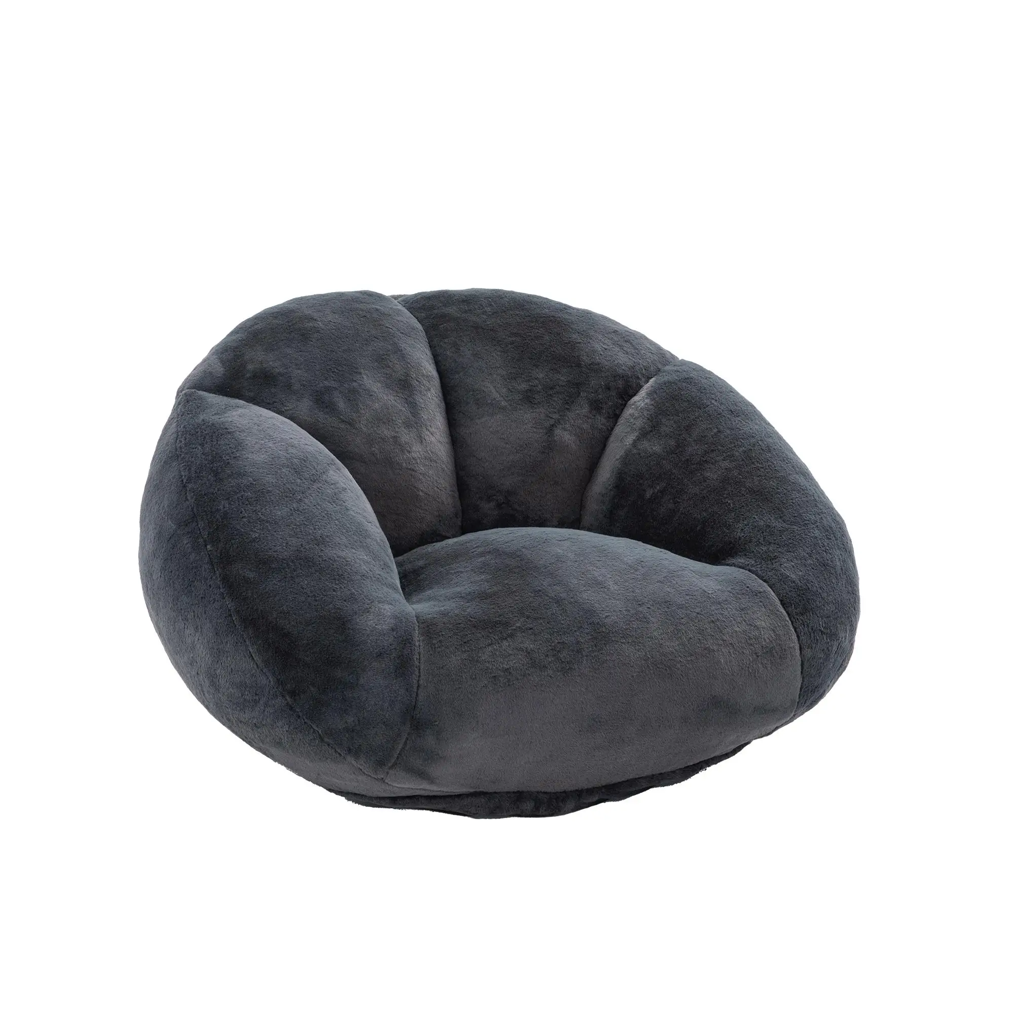 Corner Faux Fur Armchair 100 x 90 x 57cm - Carbon Black - 14