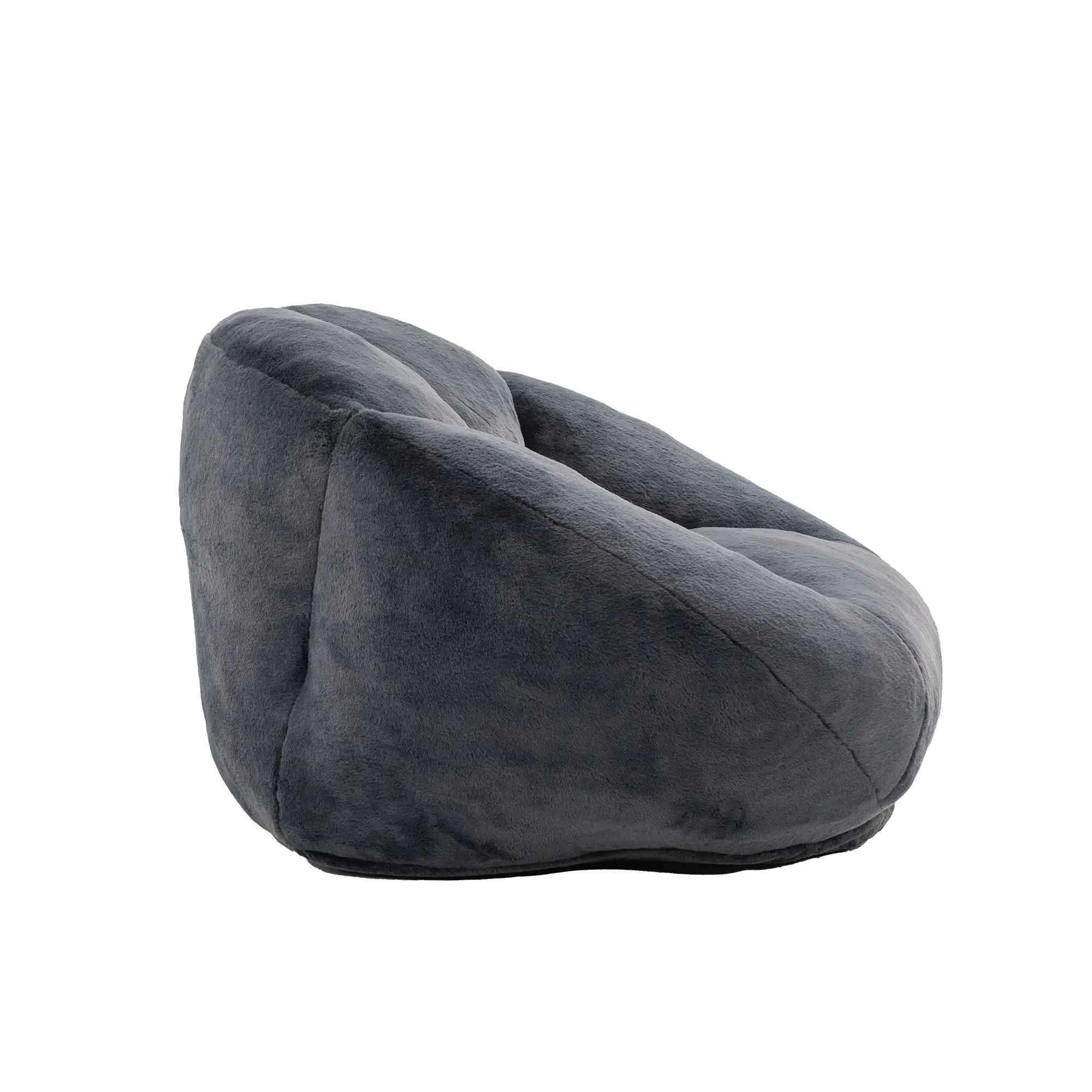 Corner Faux Fur Armchair 100 x 90 x 57cm - Carbon Black - 15