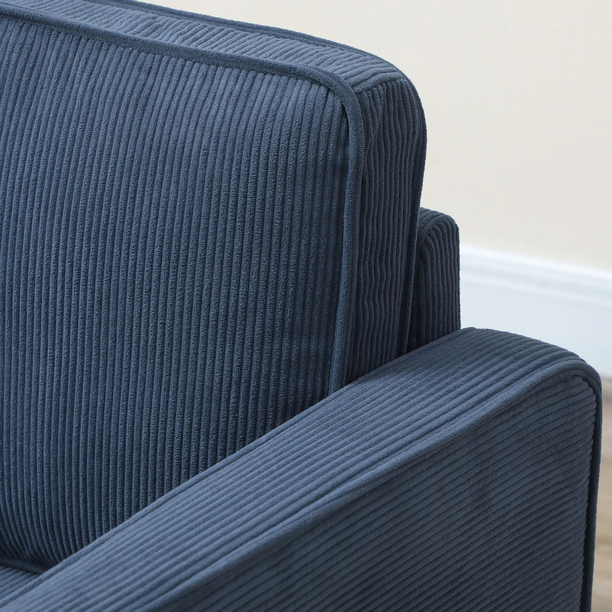 Corduroy Sofa 117 x 63 x 79cm - Blue - 8