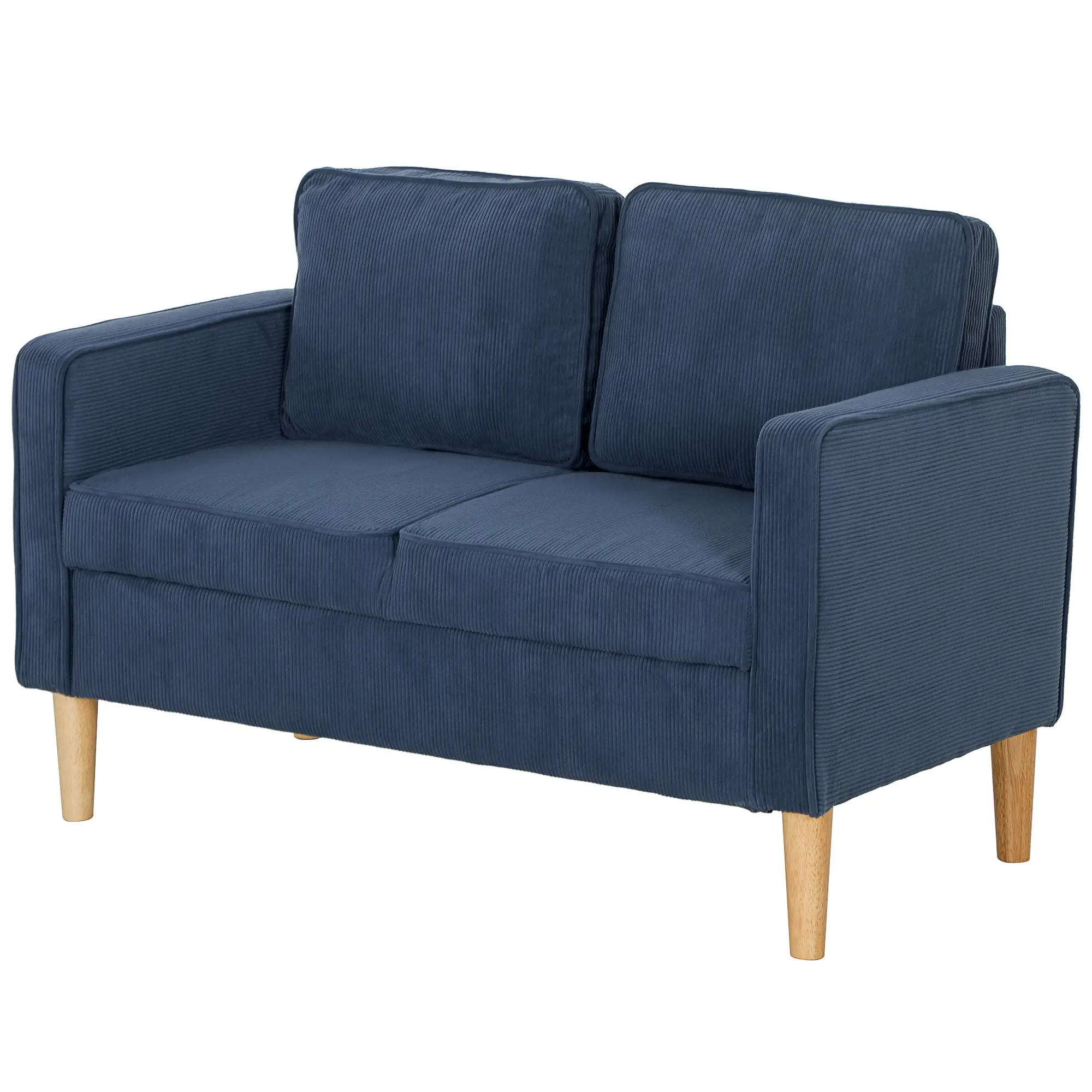 Corduroy Sofa 117 x 63 x 79cm - Blue - 11