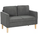 Corduroy Sofa 117 x 63 x 79cm - Grey - 1