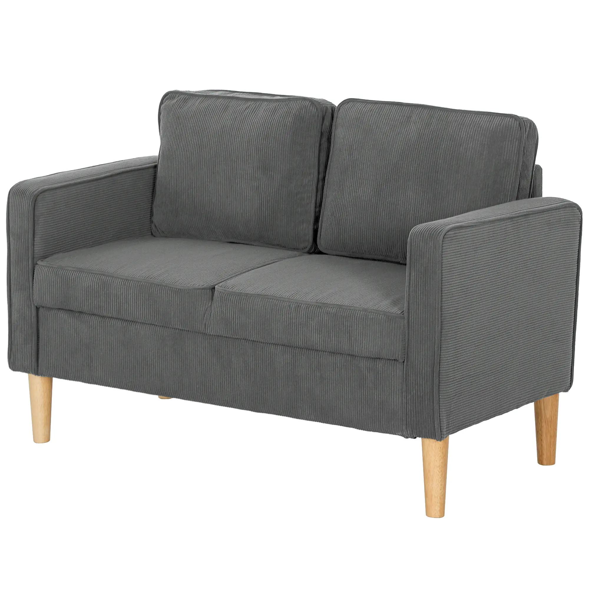 Corduroy Sofa 117 x 63 x 79cm - Grey - 11