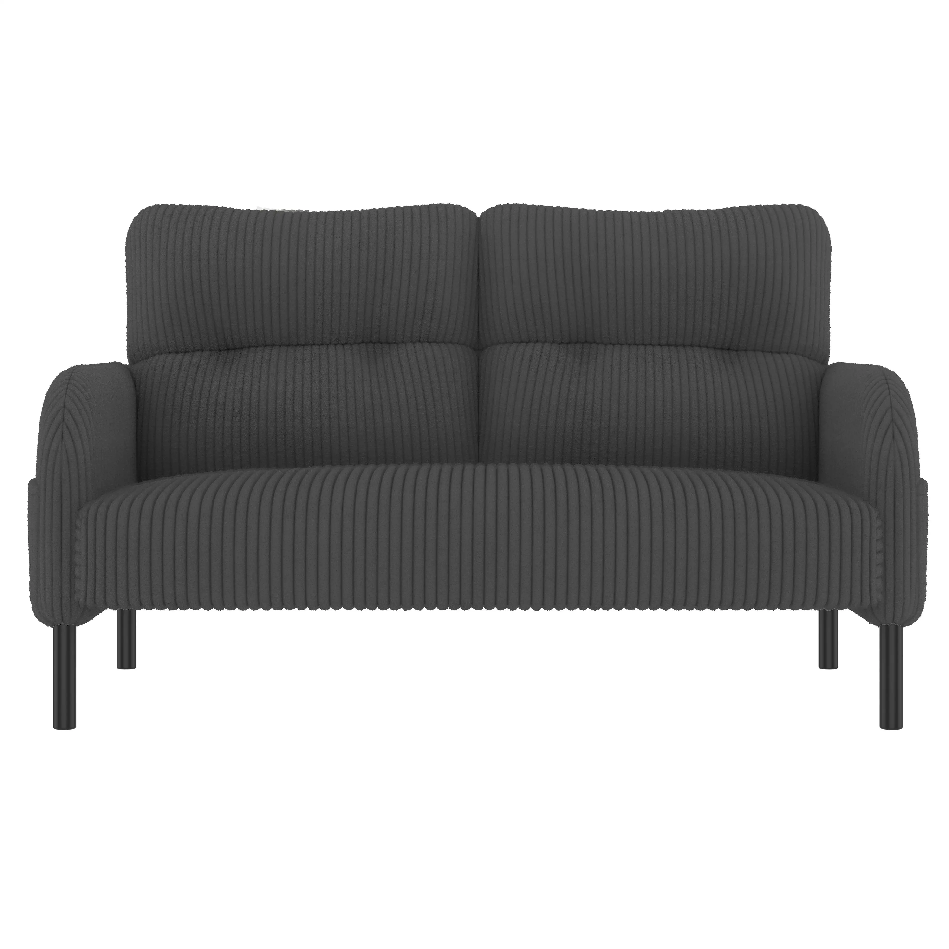 Corduroy Sofa 120 x 65 x 79cm, Grey - Grey - 2