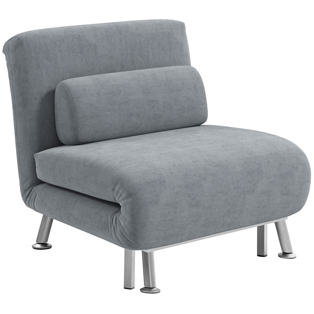Velvet Sofa Bed 75 x 70 x 75cm - Grey - 1
