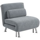Velvet Sofa Bed 75 x 70 x 75cm - Grey - 1