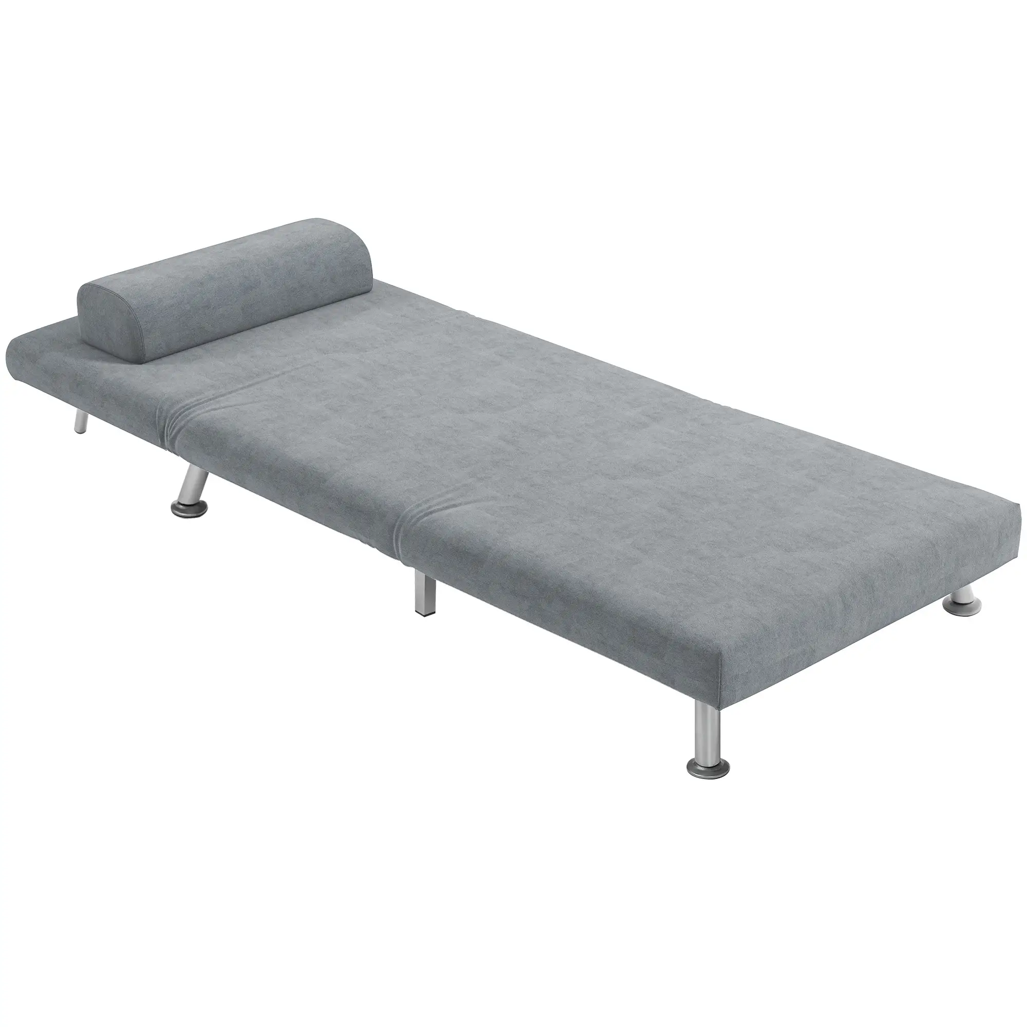 Velvet Sofa Bed 75 x 70 x 75cm - Grey - 11