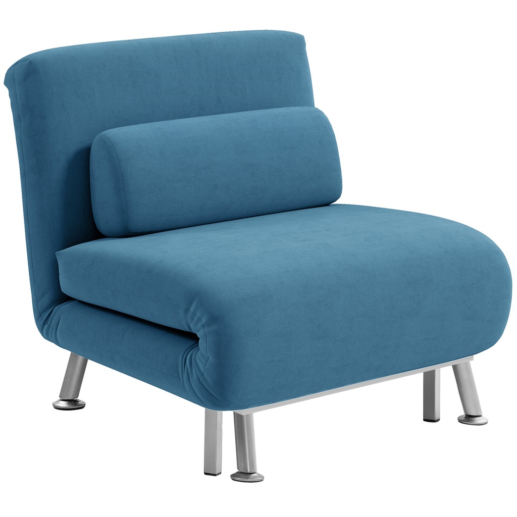 Velvet Sofa Bed 75 x 70 x 75cm - Blue - 1