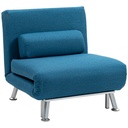 Linen Sofa Bed 75 x 70 x 75cm - Blue - 1