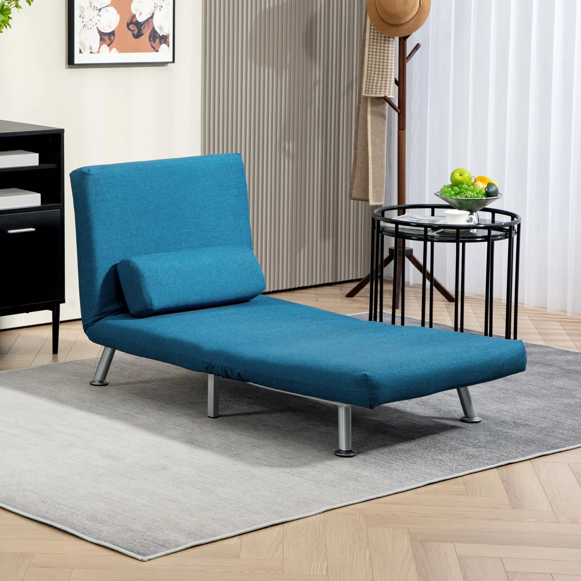 Linen Sofa Bed 75 x 70 x 75cm - Blue - 10