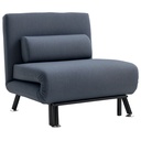 Linen Sofa Bed 75 x 70 x 75cm - Dark Grey, Black - 1