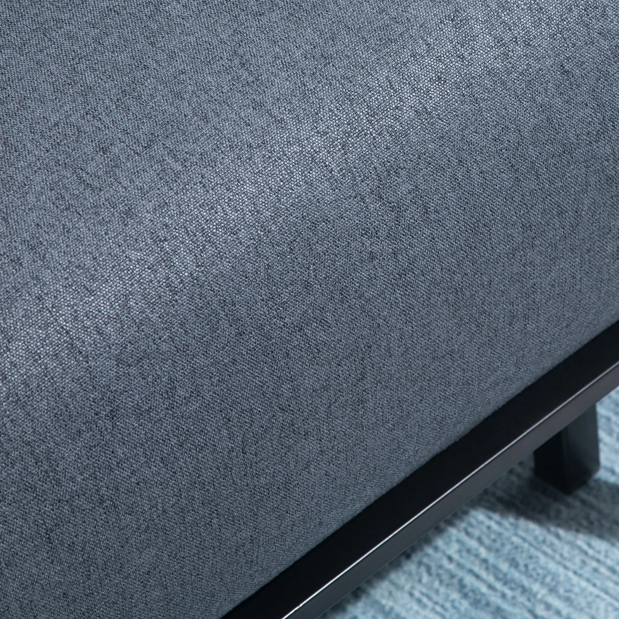 Linen Sofa Bed 75 x 70 x 75cm - Dark Grey, Black - 9