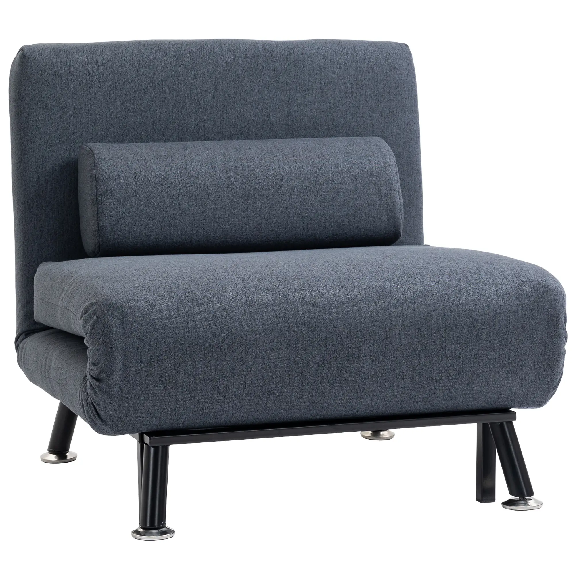 Linen Sofa Bed 75 x 70 x 75cm - Dark Grey, Black - 11