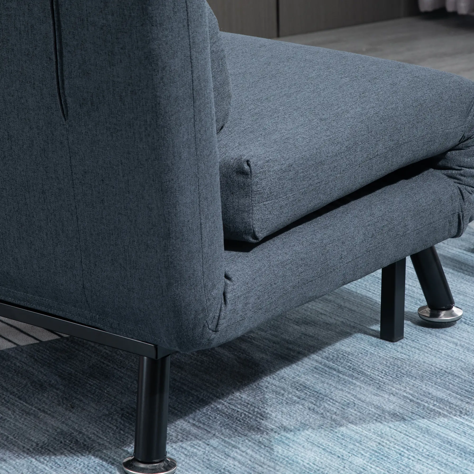 Linen Sofa Bed 75 x 70 x 75cm - Dark Grey, Black - 12