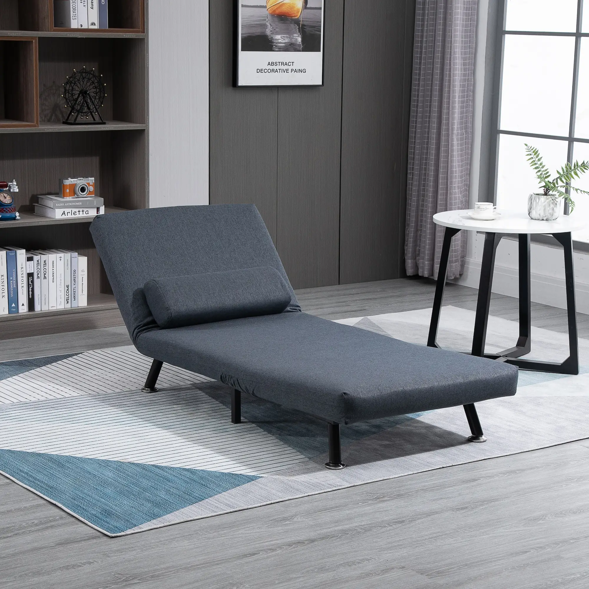 Linen Sofa Bed 75 x 70 x 75cm - Dark Grey, Black - 13