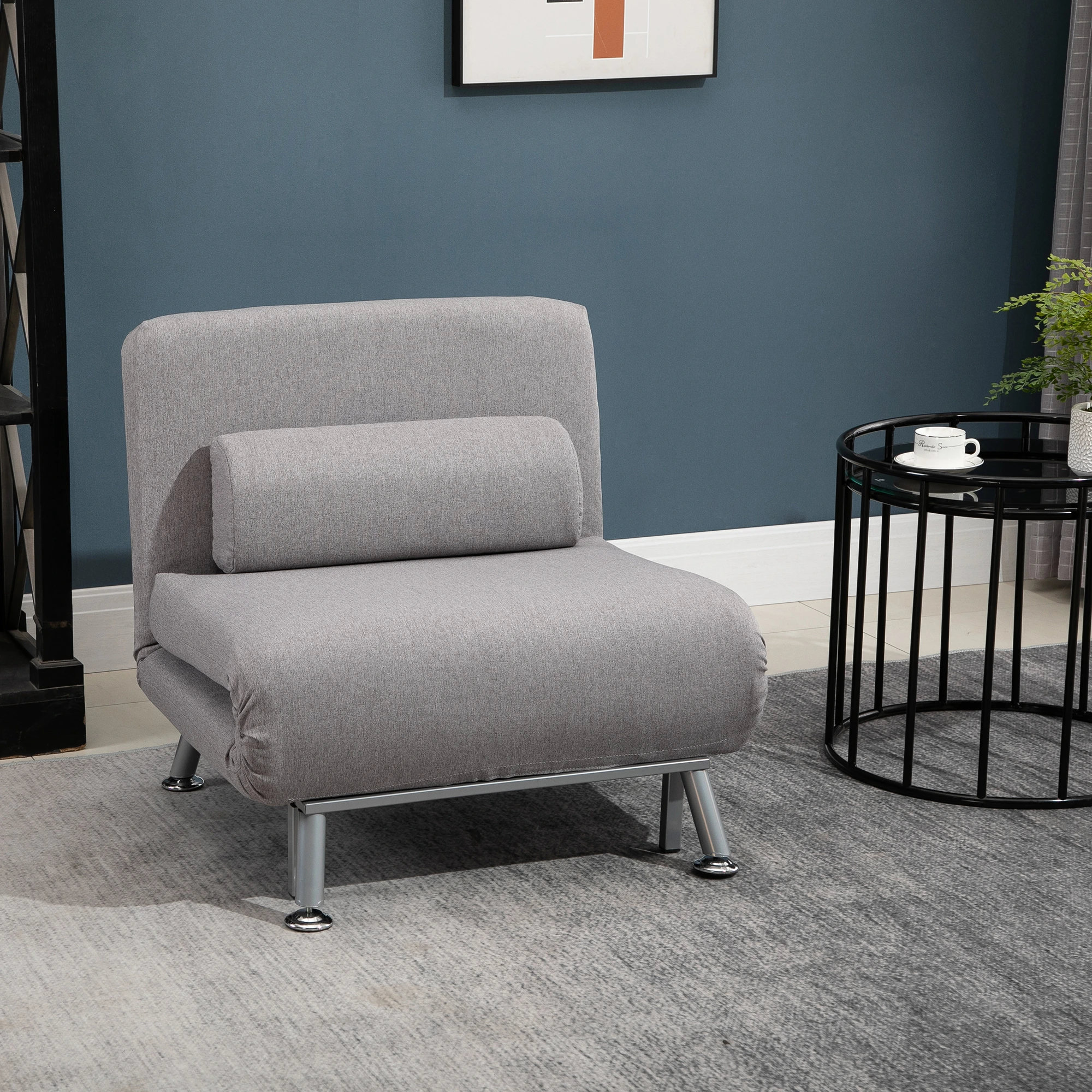 Linen Sofa Bed 75 x 70 x 75cm - Grey - 2