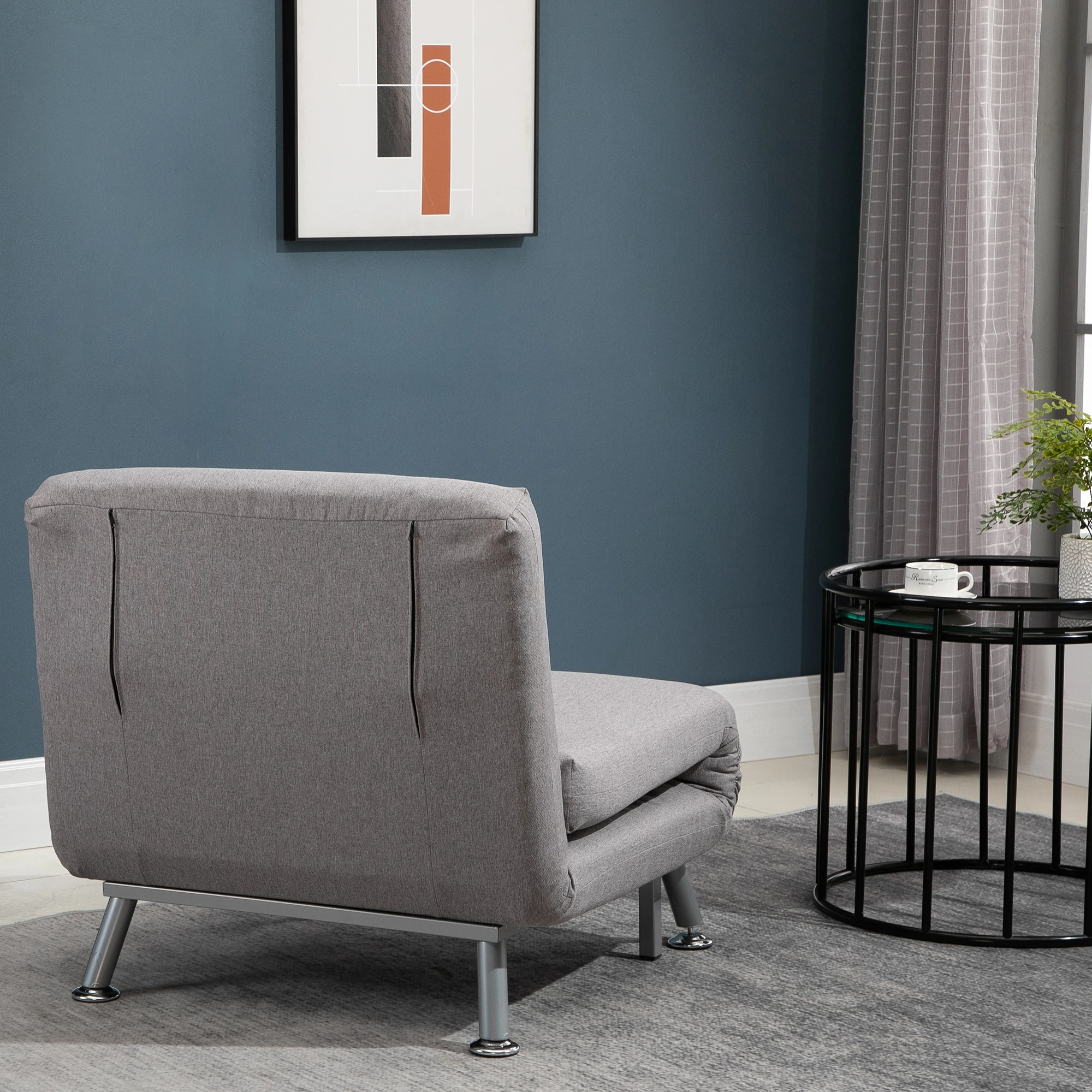 Linen Sofa Bed 75 x 70 x 75cm - Grey - 8