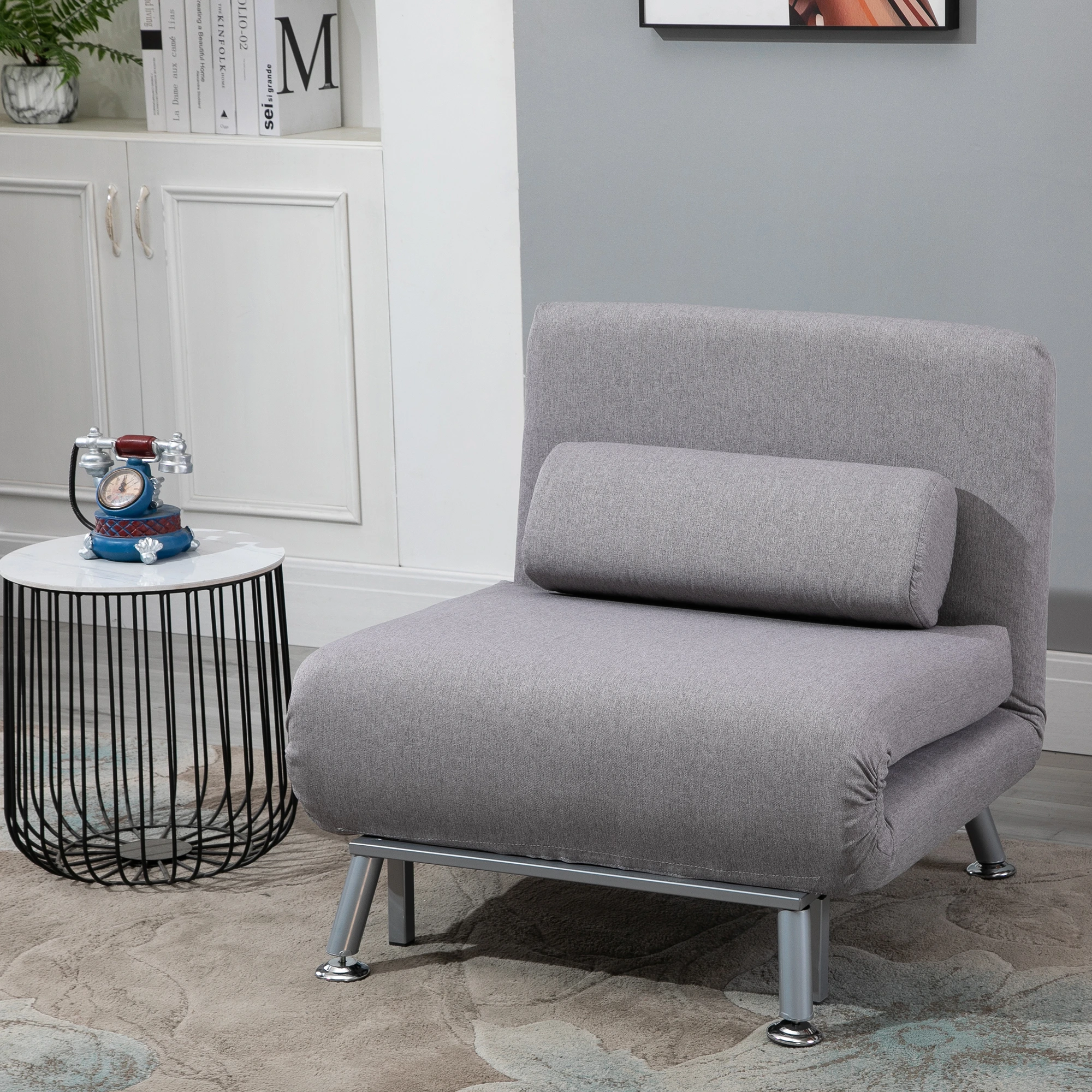 Linen Sofa Bed 75 x 70 x 75cm - Grey - 10