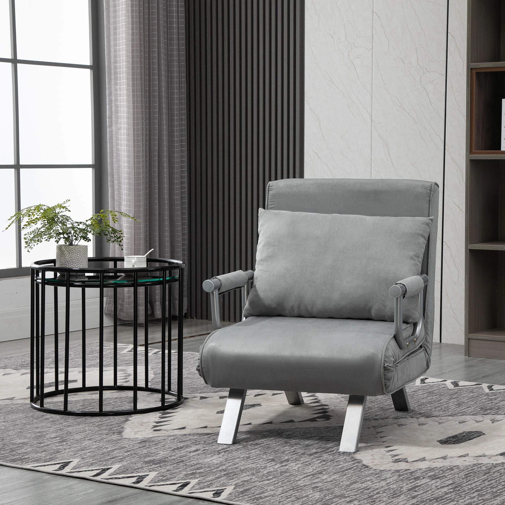 Sofa Bed 80 x 65 x 69cm - Light Grey - 2