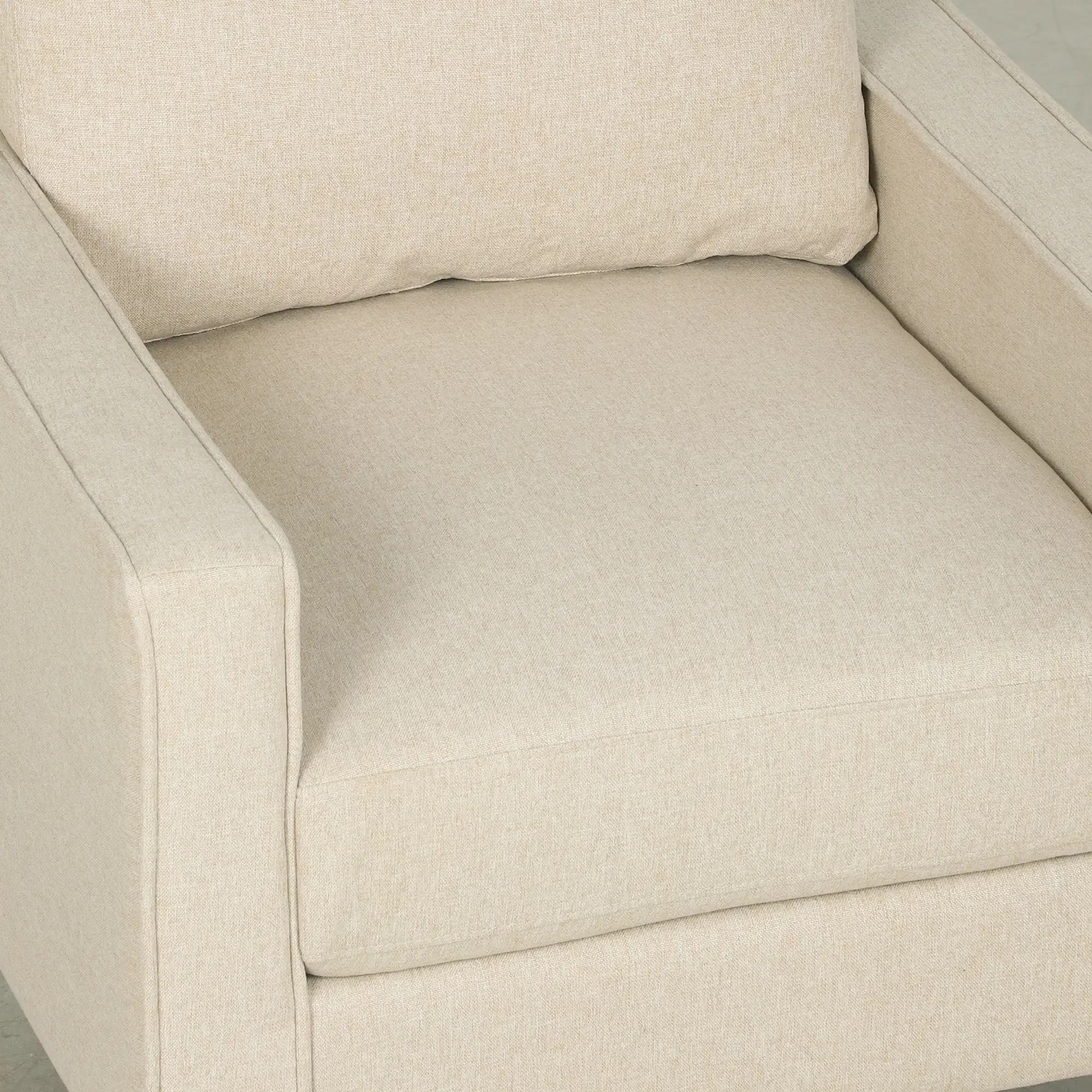 Linen Armchair 68 x 75 x 84cm - Cream, Black - 12