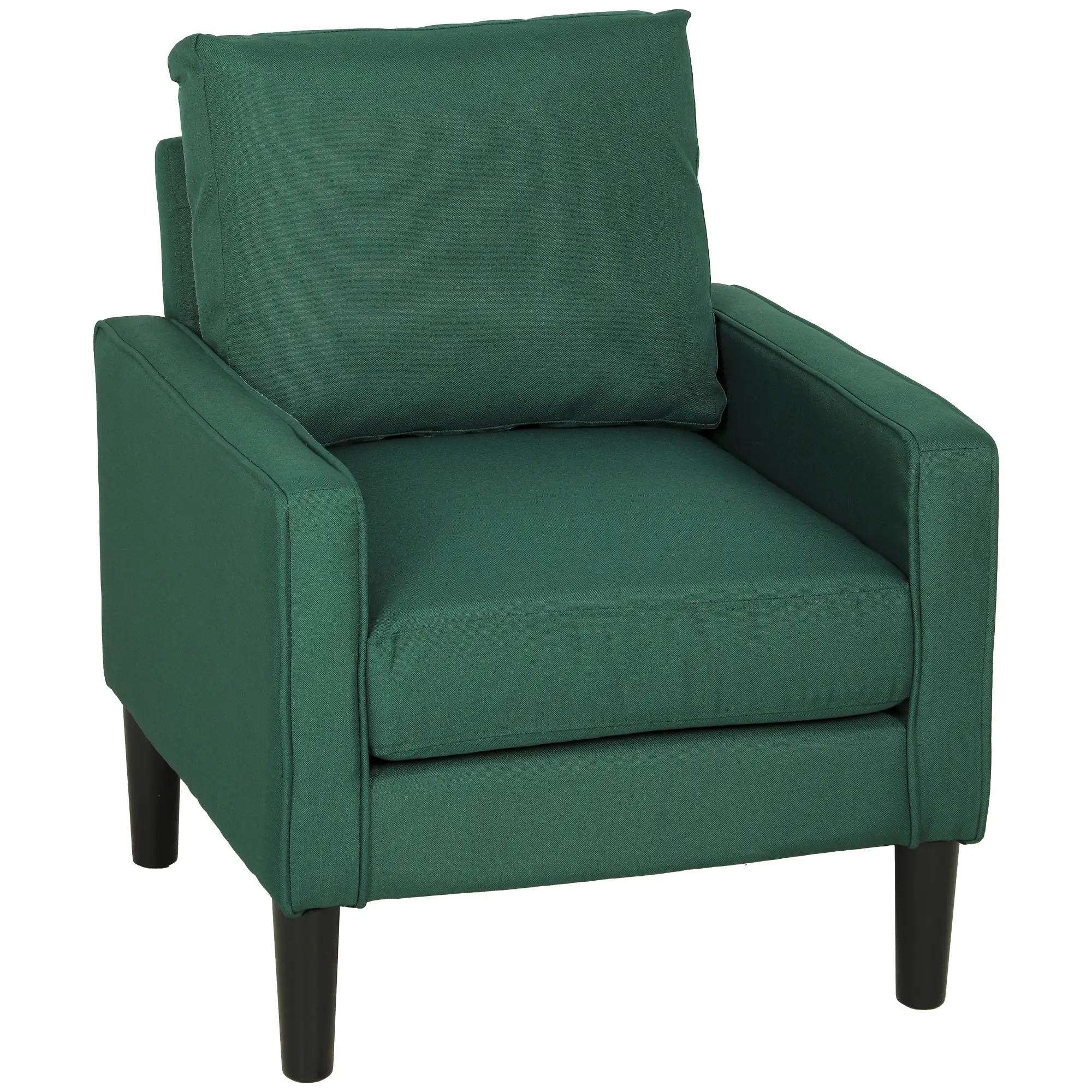 Linen Armchair 68 x 75 x 84cm - Dark Green, Black - 15