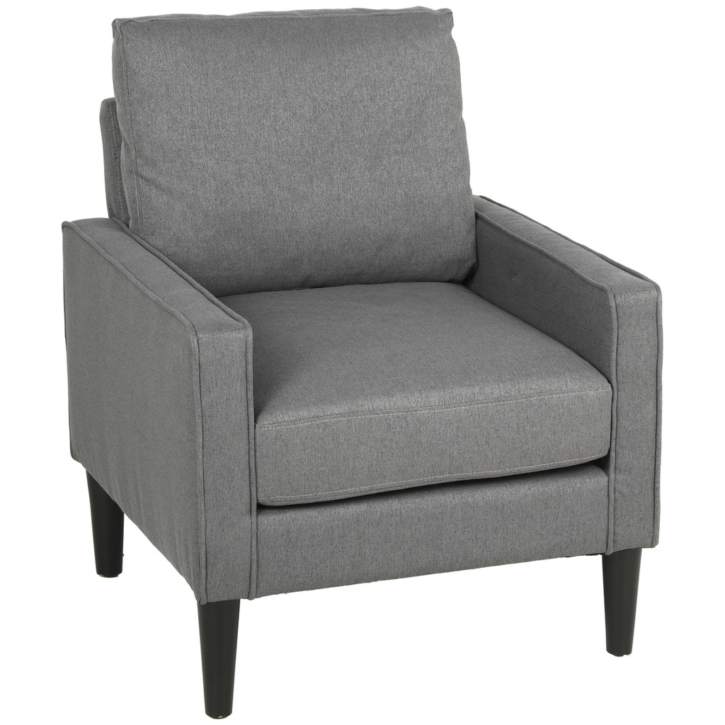 Linen Armchair 68 x 75 x 84cm - Dark Grey, Black - 1