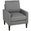 Linen Armchair 68 x 75 x 84cm - Dark Grey, Black - 1