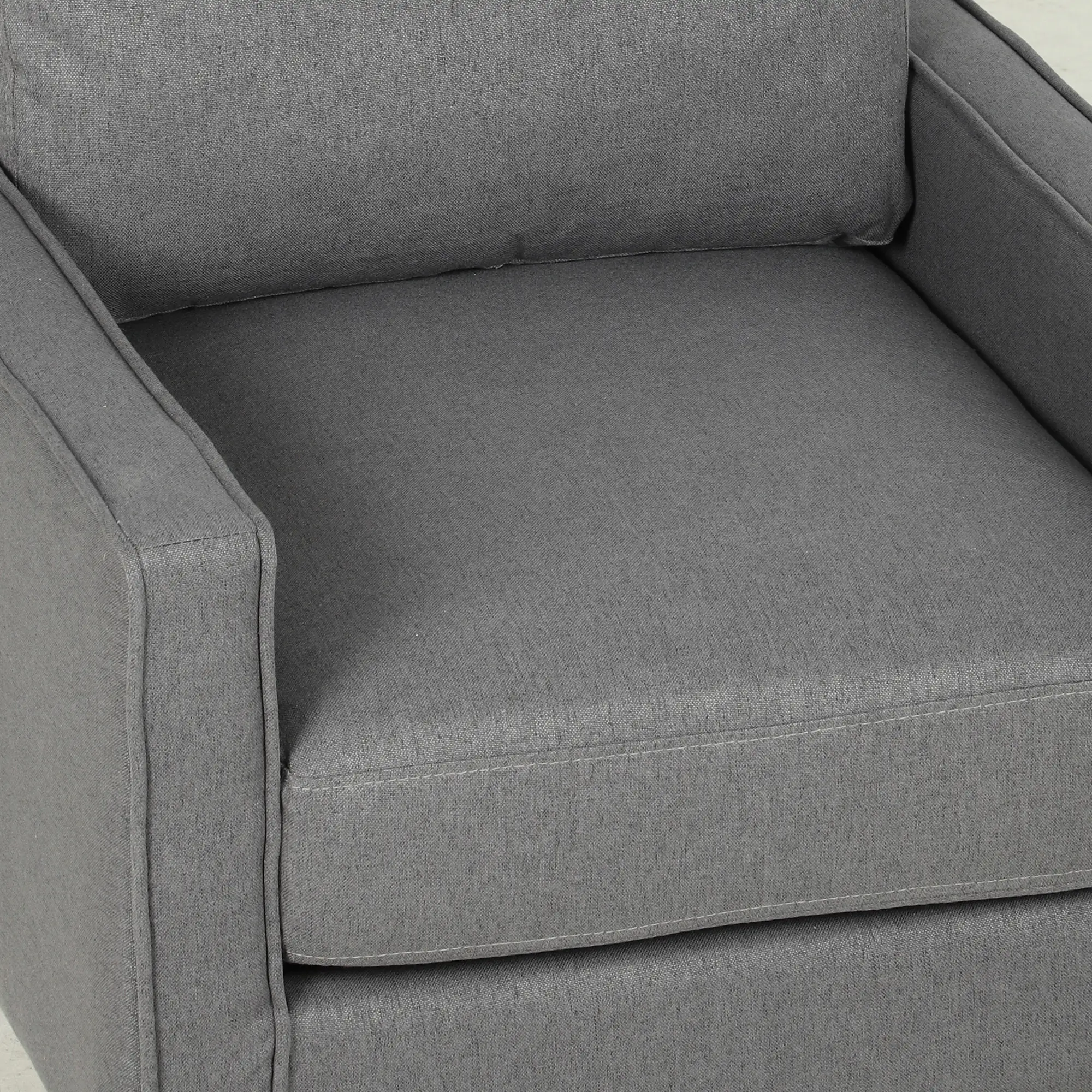 Linen Armchair 68 x 75 x 84cm - Dark Grey, Black - 10