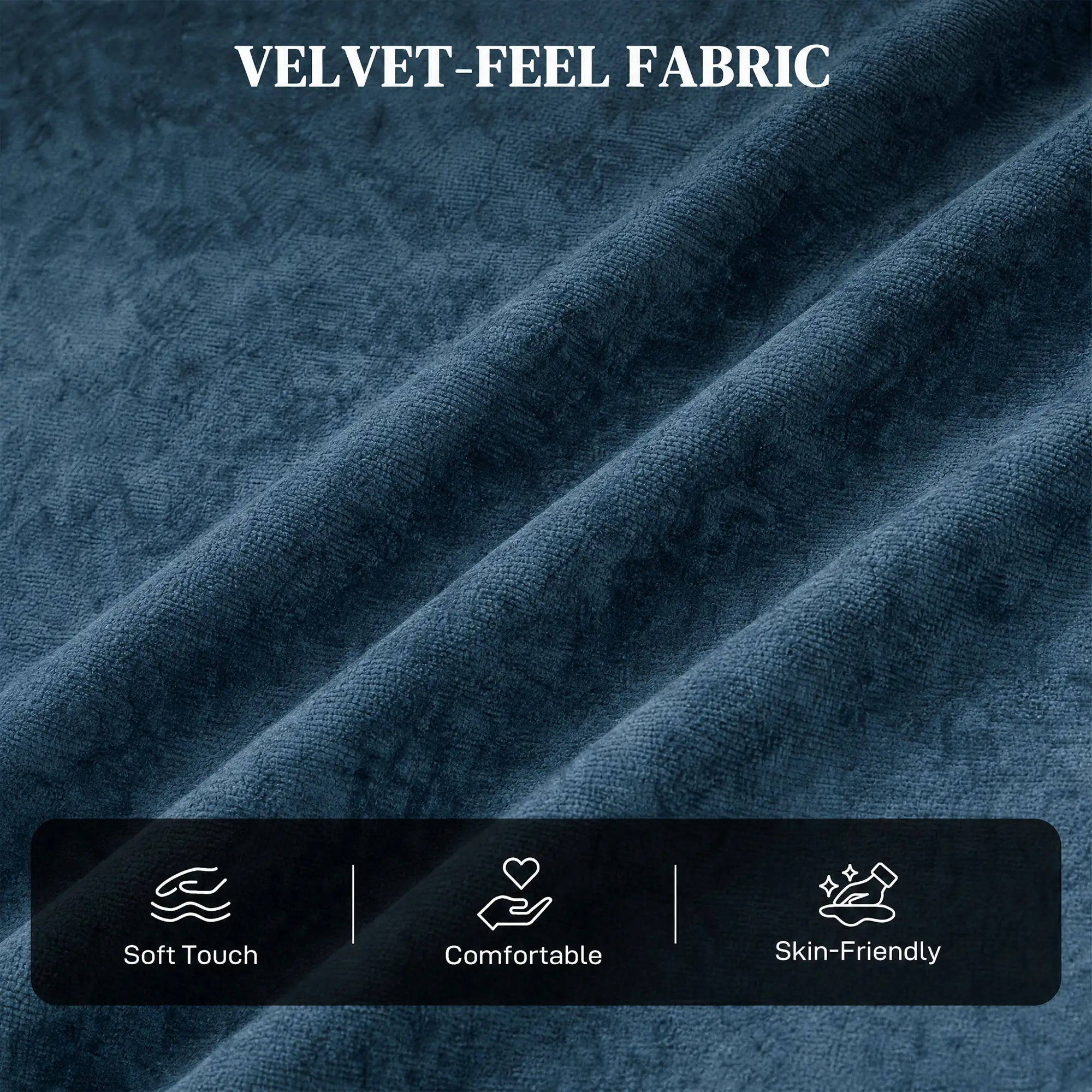 2 Seater Velvet Sofa Bed 137 x 91 x 95cm, Dark Blue - Dark Blue - 7