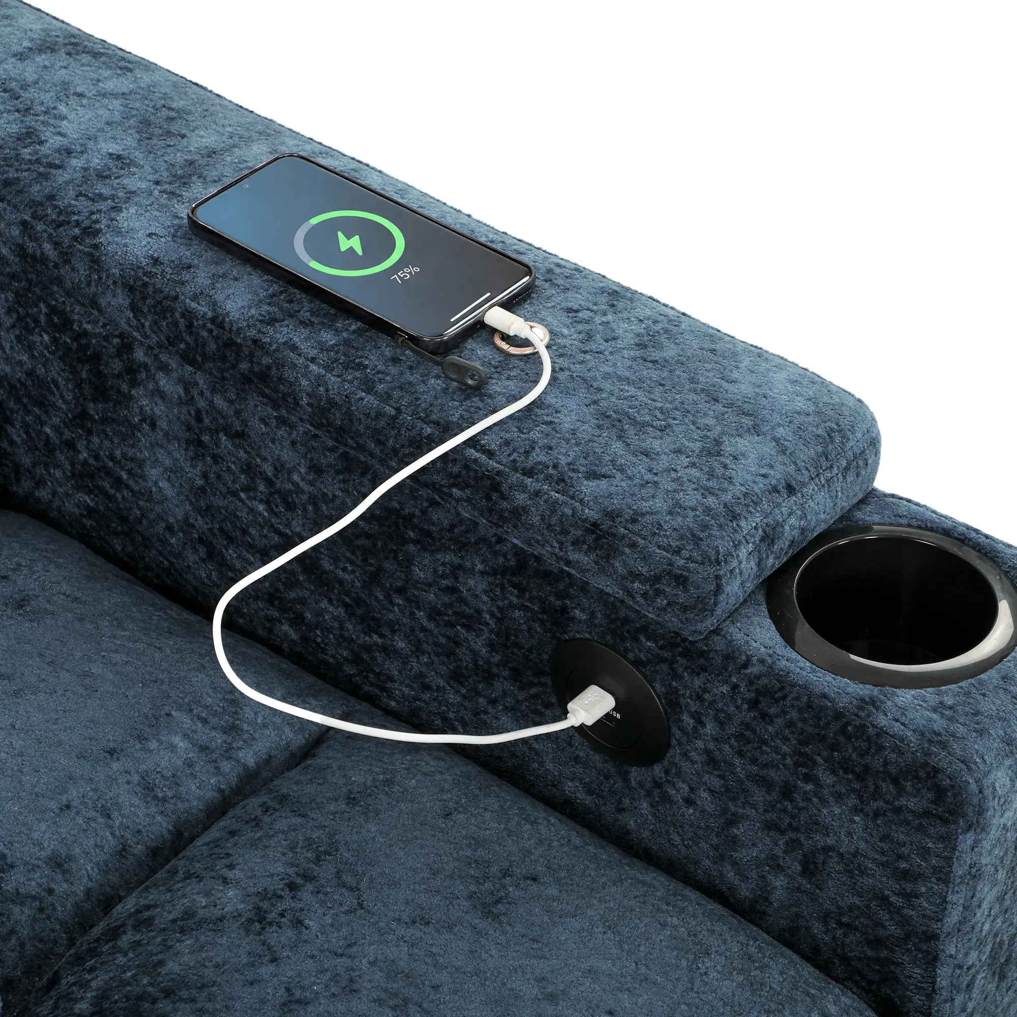 2 Seater Velvet Sofa Bed 137 x 91 x 95cm, Dark Blue - Dark Blue - 10