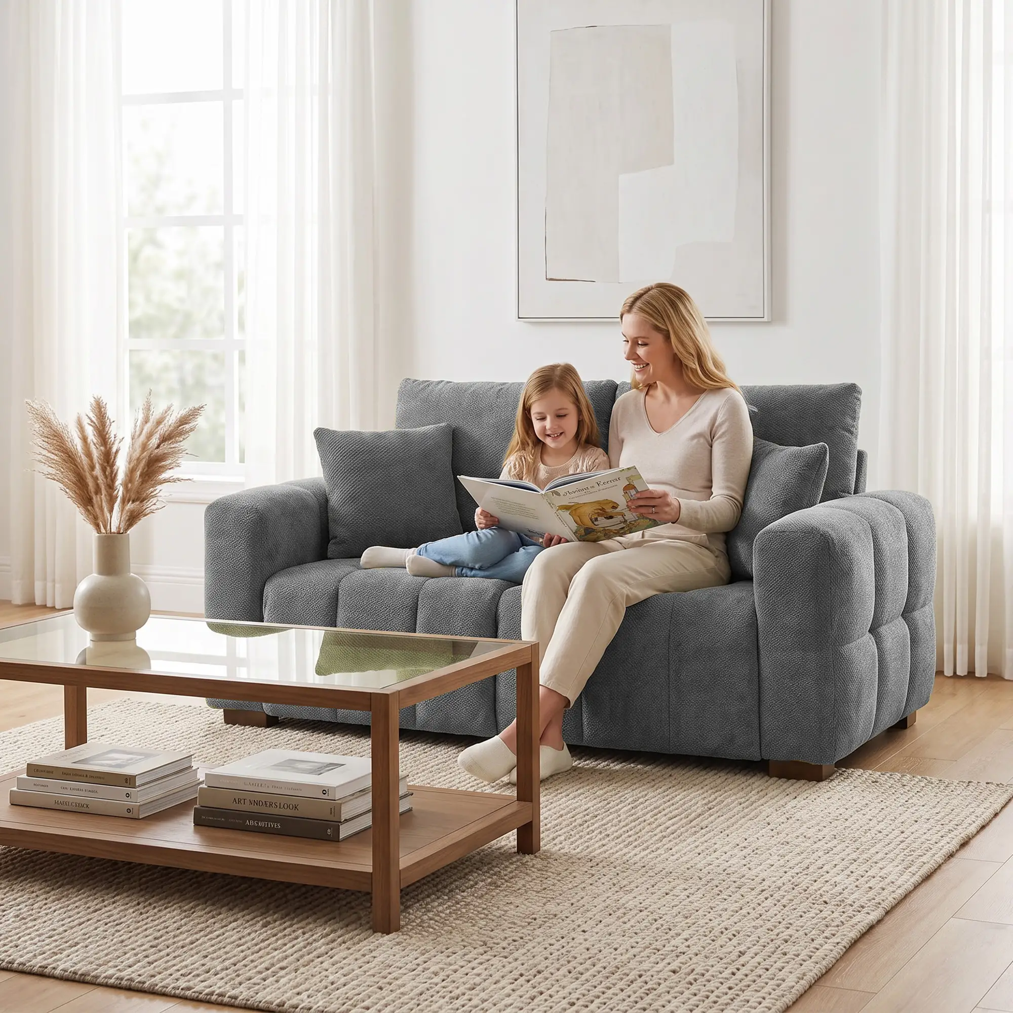 2 Seater Velvet Sofa 160 x 86 x 84cm, Grey - Grey - 8