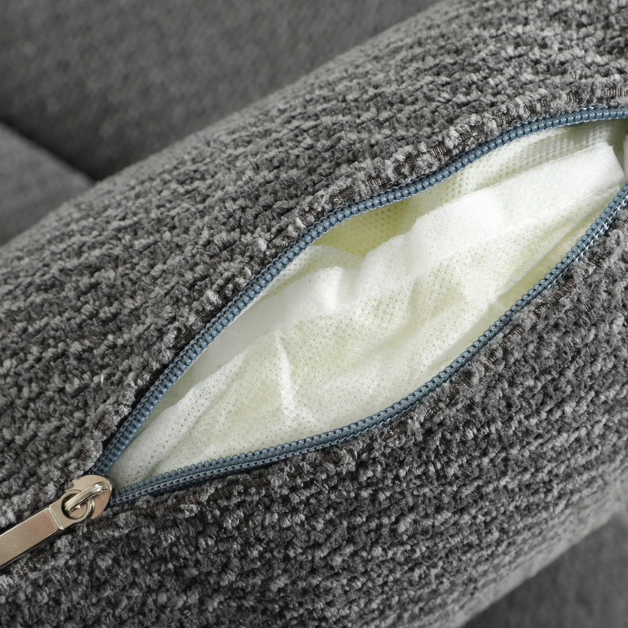 2 Seater Velvet Sofa 160 x 86 x 84cm, Grey - Grey - 12