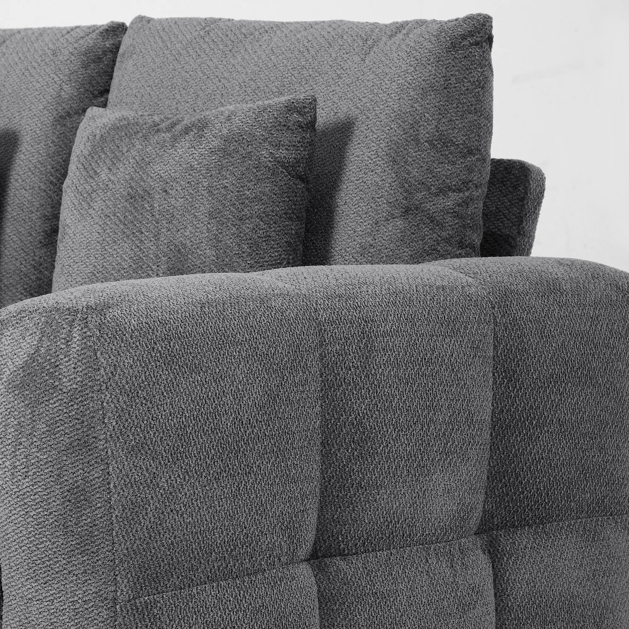 2 Seater Velvet Sofa 160 x 86 x 84cm, Grey - Grey - 13