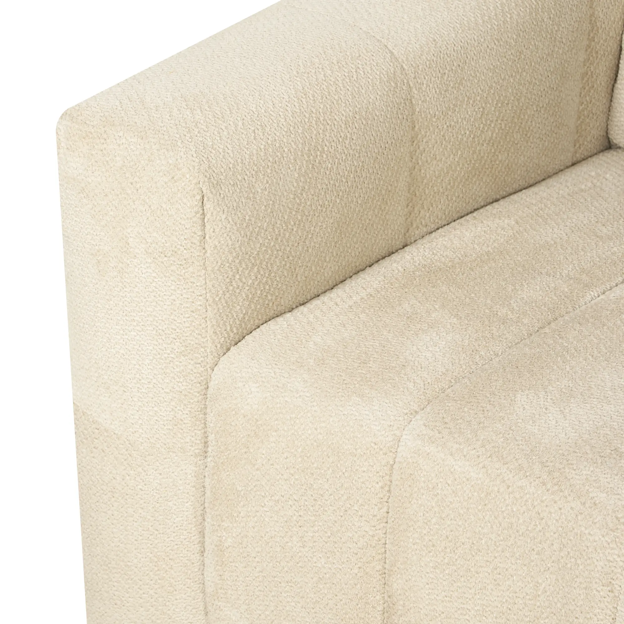 2 Seater Velvet Sofa 160 x 86 x 84cm, Cream White - Cream White - 10