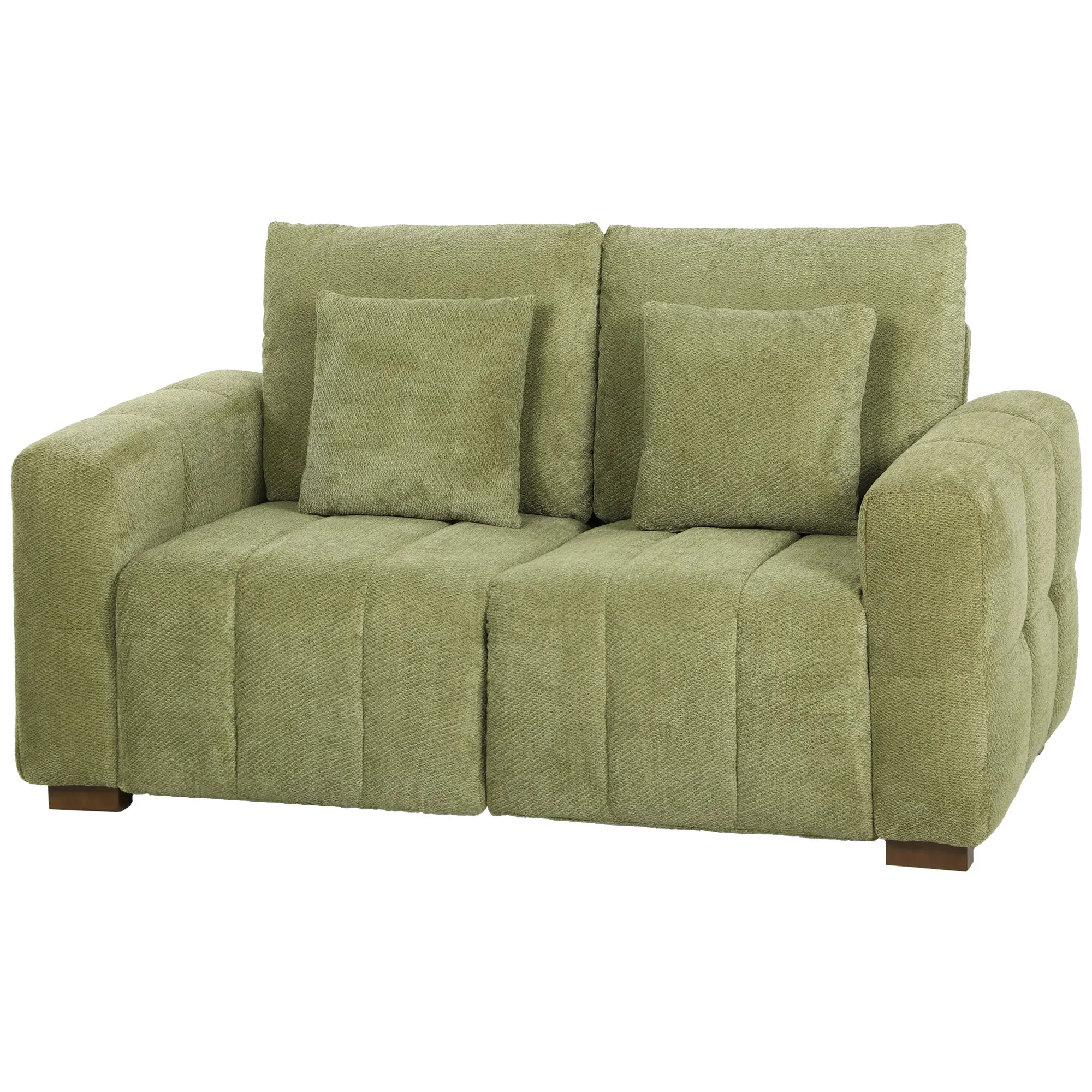 2 Seater Velvet Sofa 160 x 86 x 84cm, Green - Green - 15