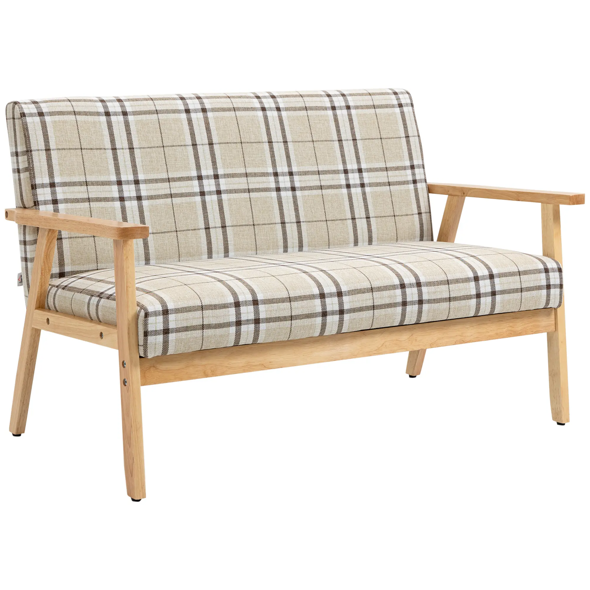 Linen Sofa 124 x 67 x 77cm, Beige, Coffee, Natural - Beige, Coffee, Natural - 10