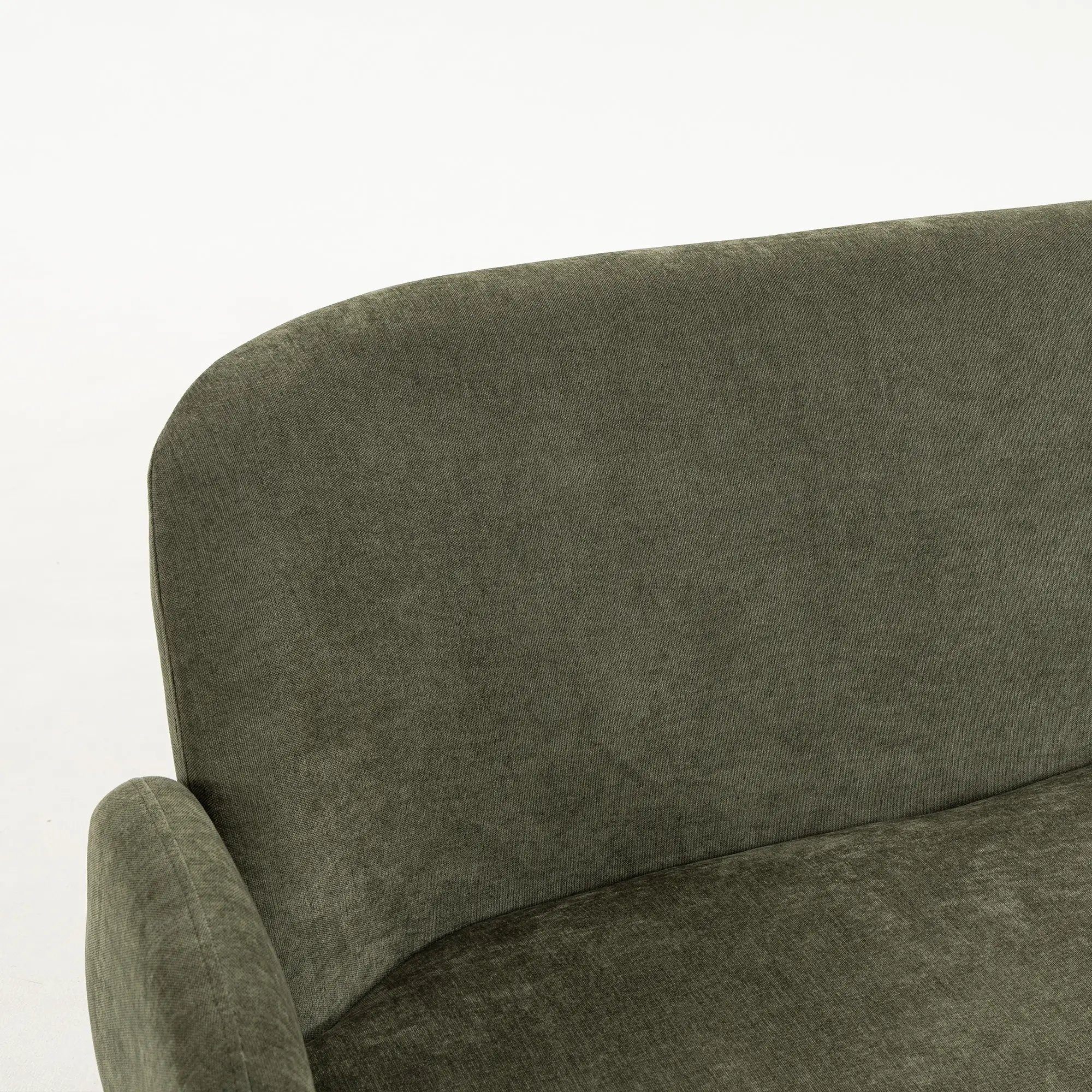 2 Seater Velvet Sofa 132 x 70 x 82cm, Green, Black - Green, Black - 11