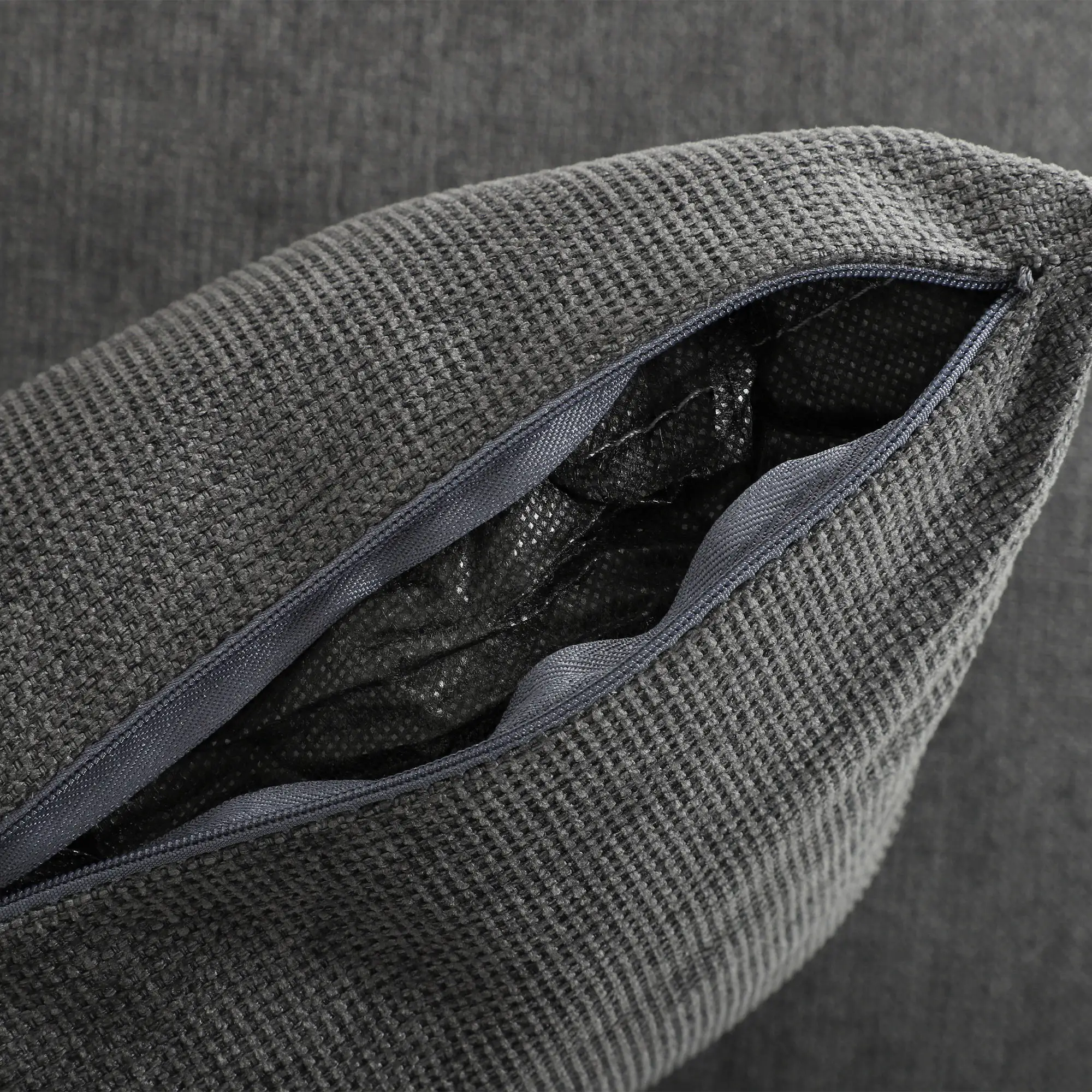 3 Seater Linen Sofa 200 x 75 x 83cm - Dark Grey - 13