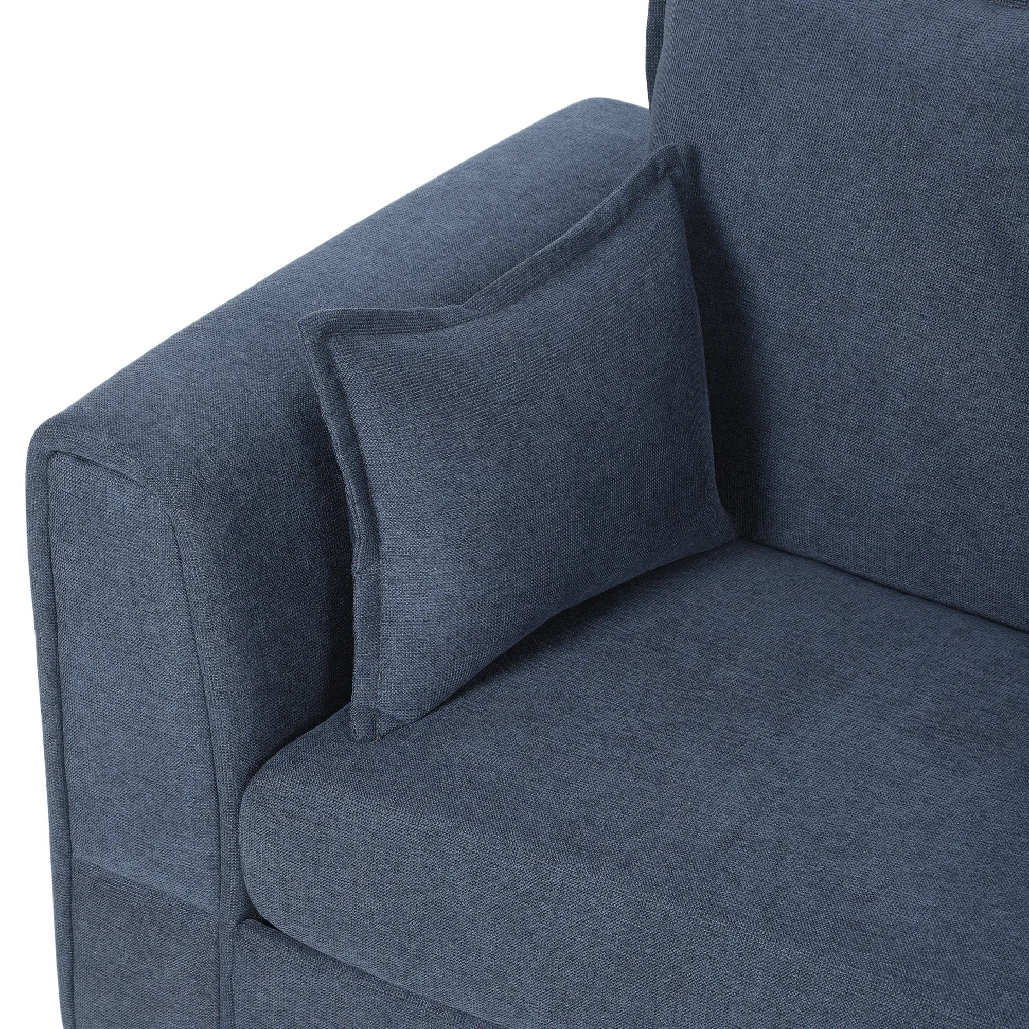 3 Seater Linen Sofa 200 x 75 x 83cm - Dark Blue - 12