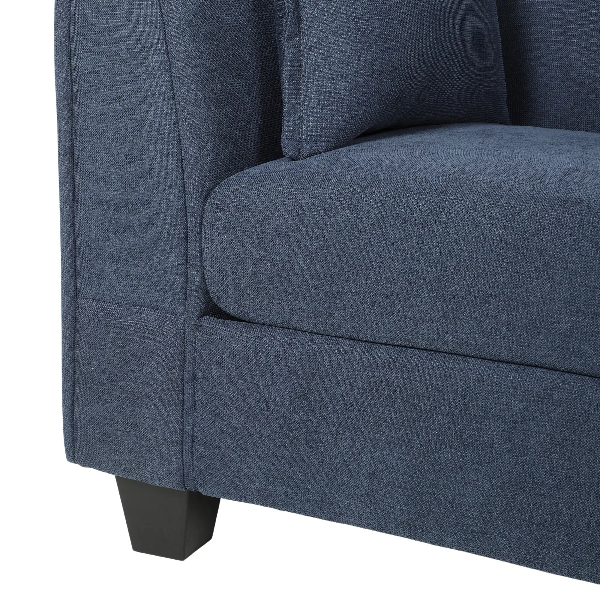 3 Seater Linen Sofa 200 x 75 x 83cm - Dark Blue - 13