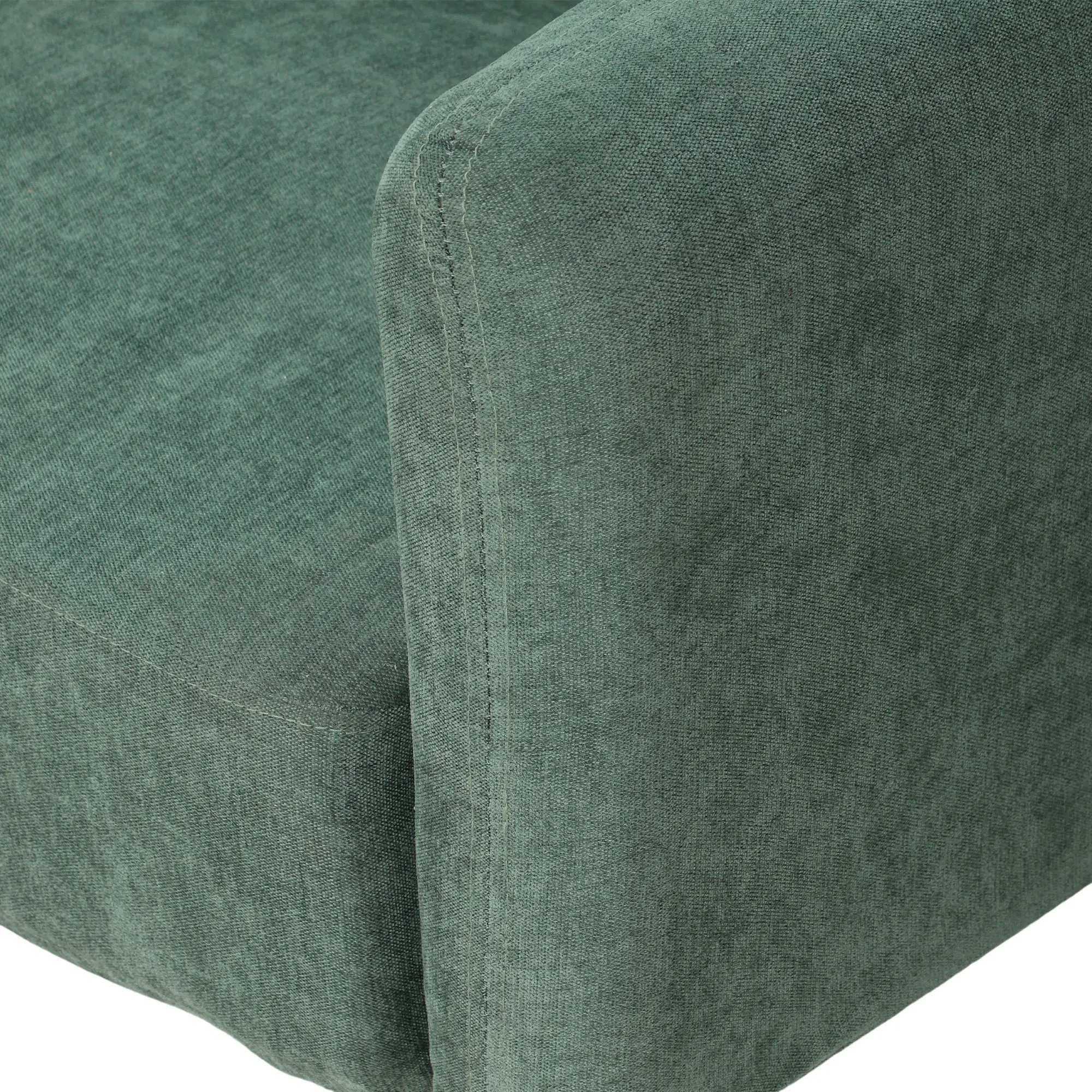 2 Seater Velvet Sofa 160 x 73 x 83cm - Dark Green, Black - 11