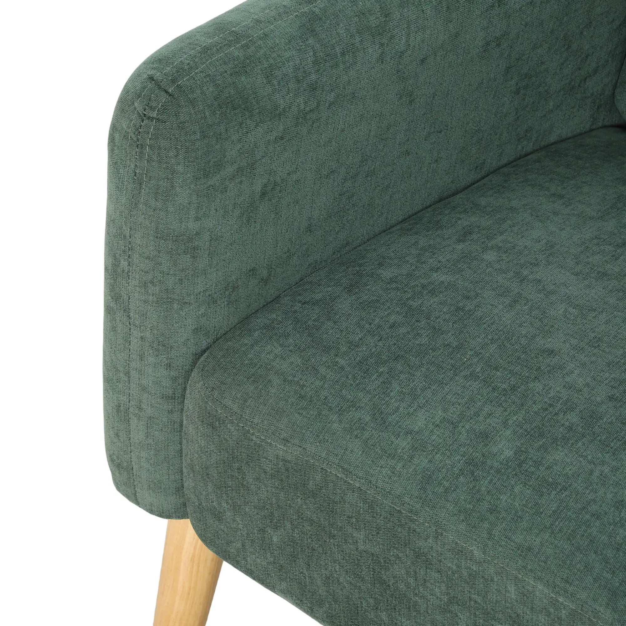 2 Seater Velvet Sofa 160 x 73 x 83cm - Dark Green, Black - 12